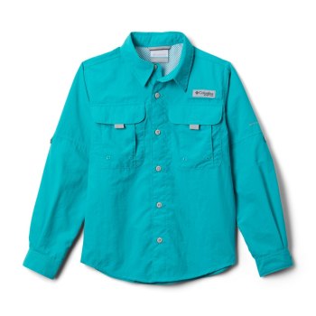 Columbia PFG Bahama Long Sleeve, Camisa Turquesa Claro Para Niño | 149532-XAV